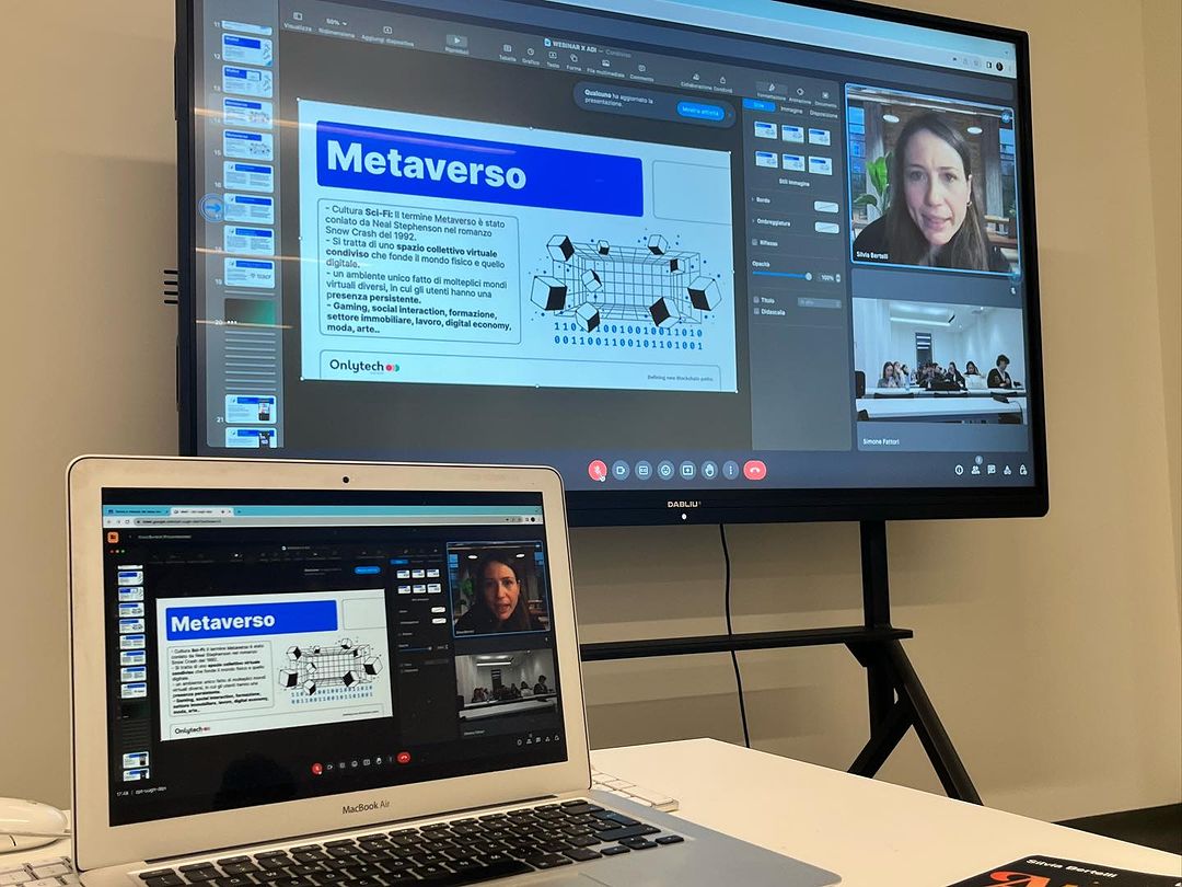 Last Friday I was guest of  <a href="/Simone_Fattori/">Simone Fattori</a>, teacher at <a href="/accademiaitalia/">Accademia Italiana</a>. Engaging with students (fashion design, jewelry design, Photography) we delve into #blockchain &amp; #metaverse. Thanks for inviting me! 
Ps. As for photography, I shared <a href="/Dave_krugman/">Dave</a>  project, check it out📸