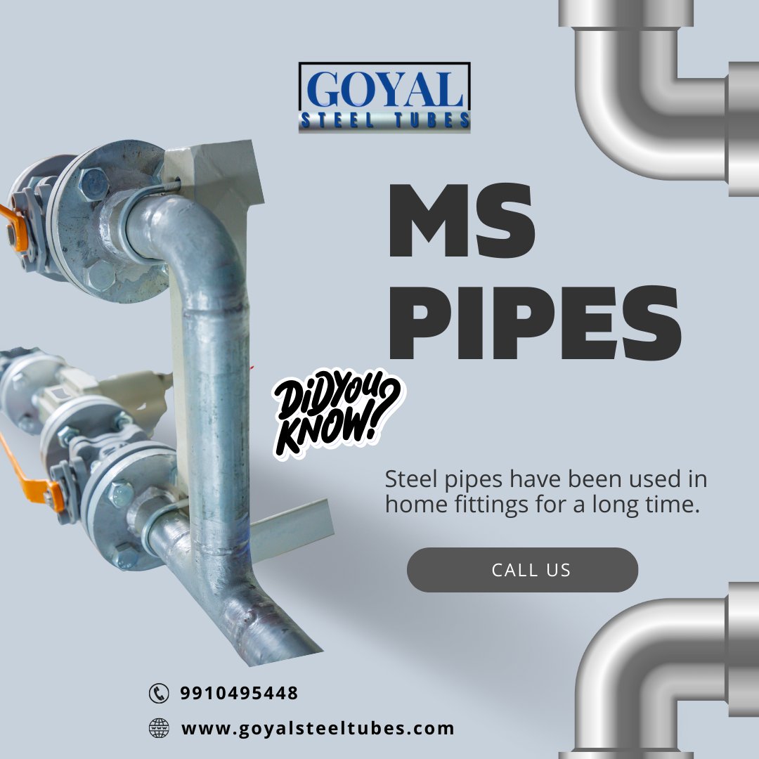 goyal_tubes's tweet image. MS Pipes in home fittings!
#mspipes #structuraltube #structuralpipe #mspipe #mspipesandtubes #structuraltubes #mspipefittings #qualitygoods #buyquality #quality #strengthandquality #goyalsteeltubes #mspipesahibabad #bestmspipedealer #msstructures #constructionwithmspipe