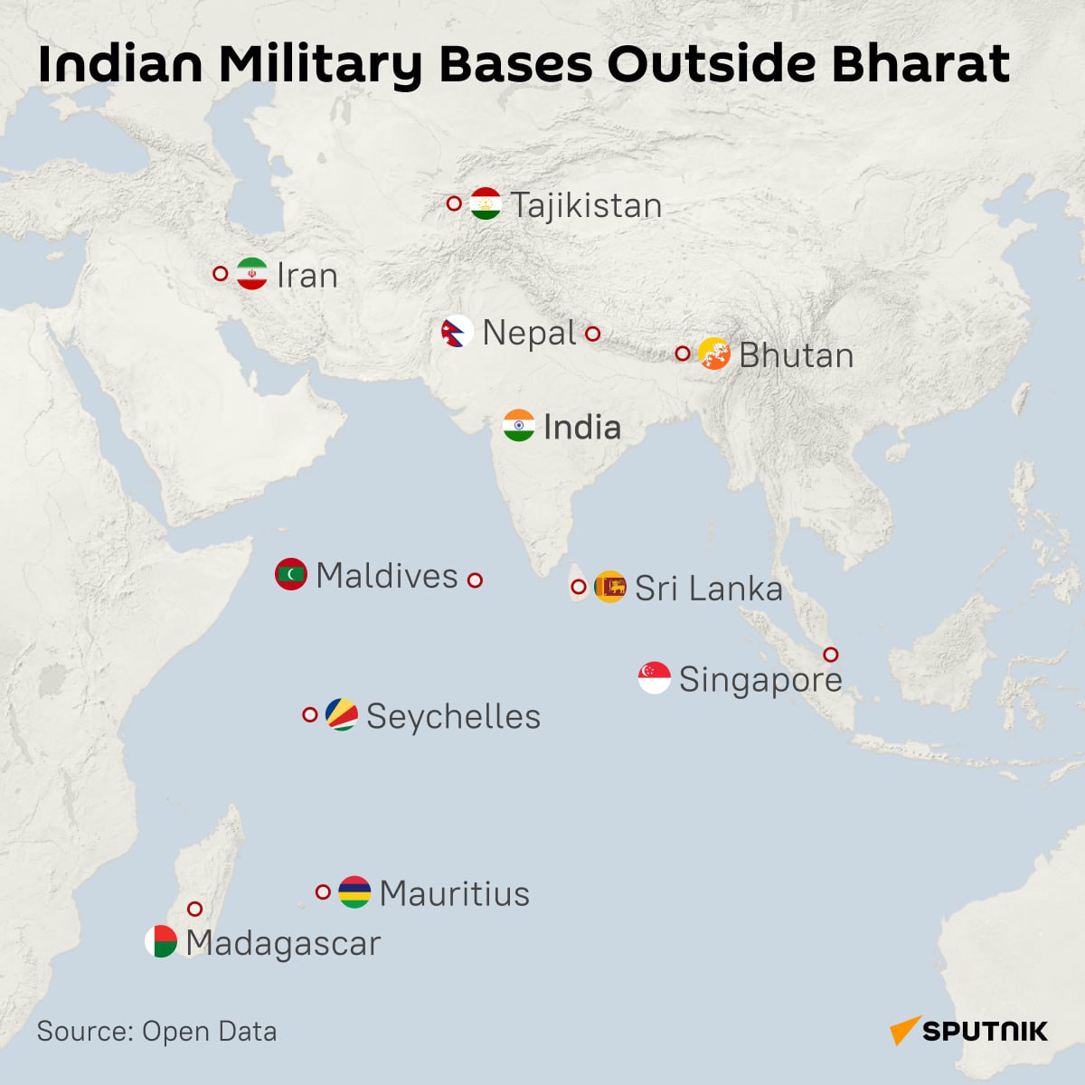 Amid news of the #Maldives' desire for #India to withdraw its military contingent from the country, Sputnik explores the locations of India’s foreign military bases worldwide.

| #India | #Military | #MilitaryBase |