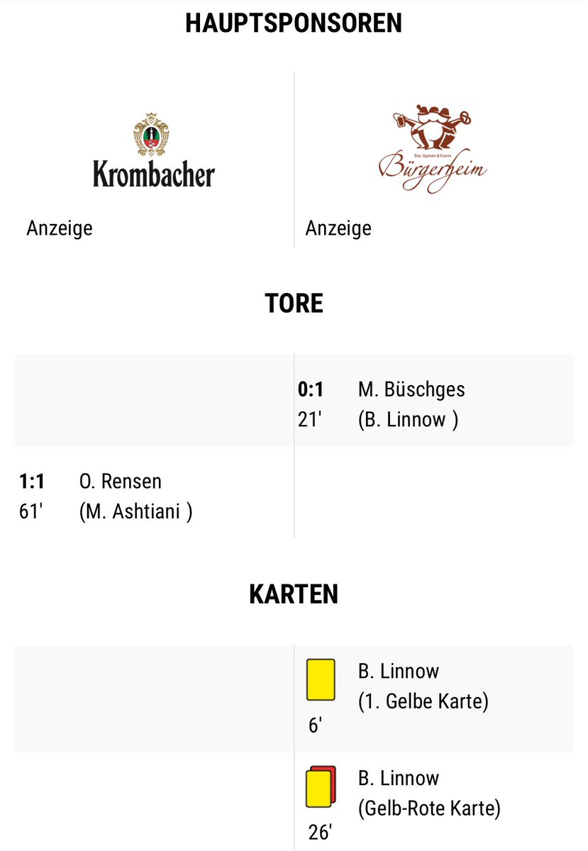 F2sSport's tweet photo. ⚽️S33-SpT09⚽️

Punktgewinn in Unterzahl?!🤔

Nach der frühen Führung durch 🥅Büschges holt sich 🟨🟥Linnow früh den Ampelkarton ab🤦‍♂️
Das Team bleibt kämpferisch und sichert sich noch das 1️⃣:1️⃣
#onlineliga https://t.co/3KtQ0d2dfv