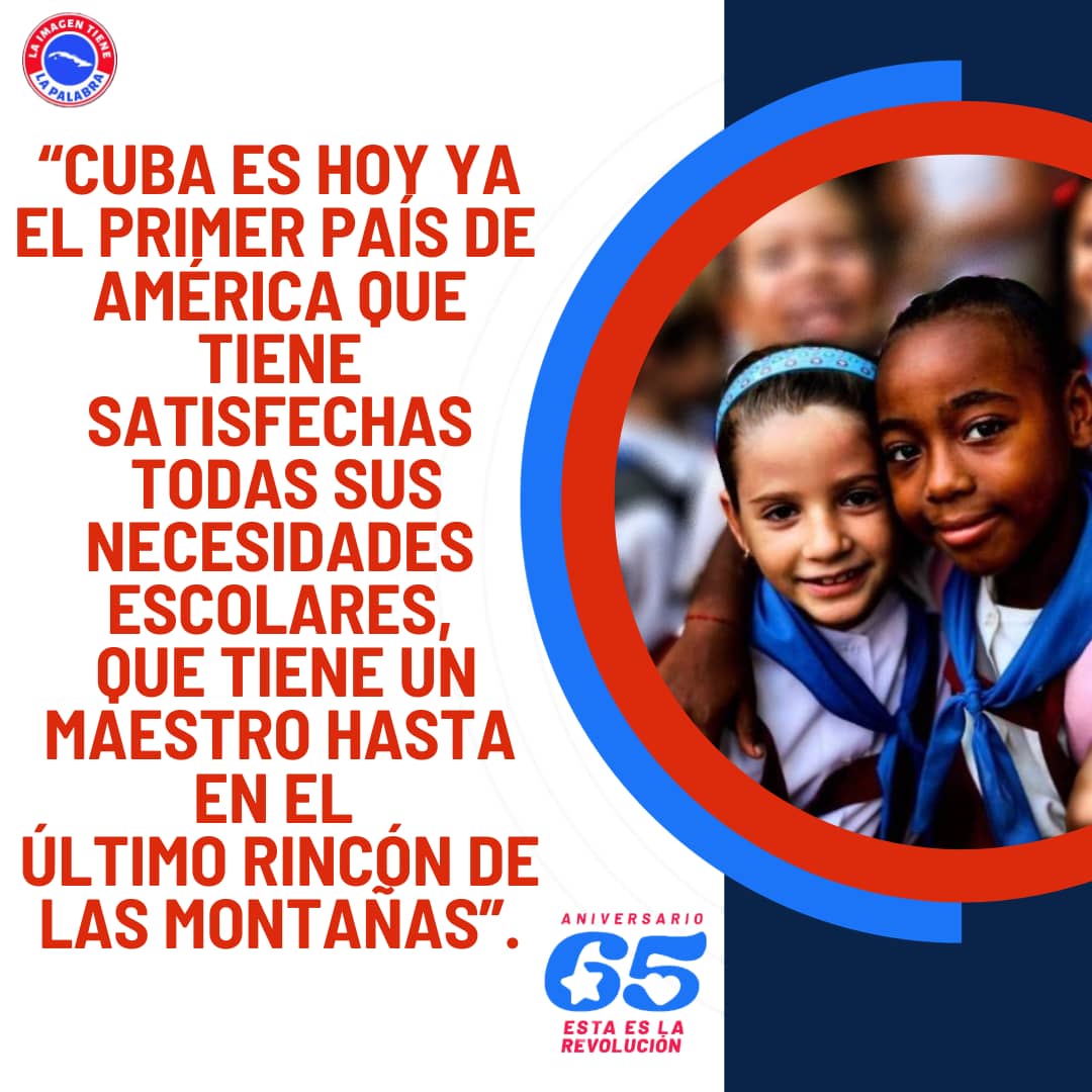 AbelPrieto11's tweet photo. La obra educativa y cultural de la Revolución es una de las más trascendentes hazañas de la historia. "Sin cultura no hay libertad posible", dijo #FidelPorSiempre https://t.co/DXEnPR7j9W