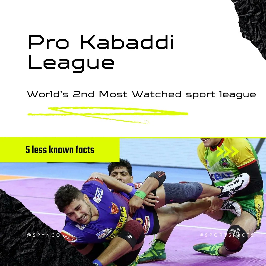 spynco's tweet photo. While excitement for #ProKabaddi League is all time high. 

here are 5 less known and head-SPYN-ing facts about the world's 2nd most watched sport league, after IPL. https://t.co/wypE1rKQhk