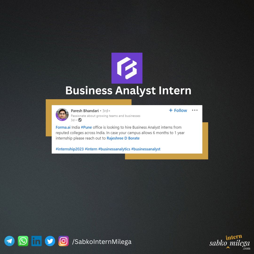 sabkointern's tweet photo. https://t.co/YZFtcrBti8 | Business Analyst Intern

Link in comment 👇

#internship #sabkointernmilega https://t.co/fdRwWABKll