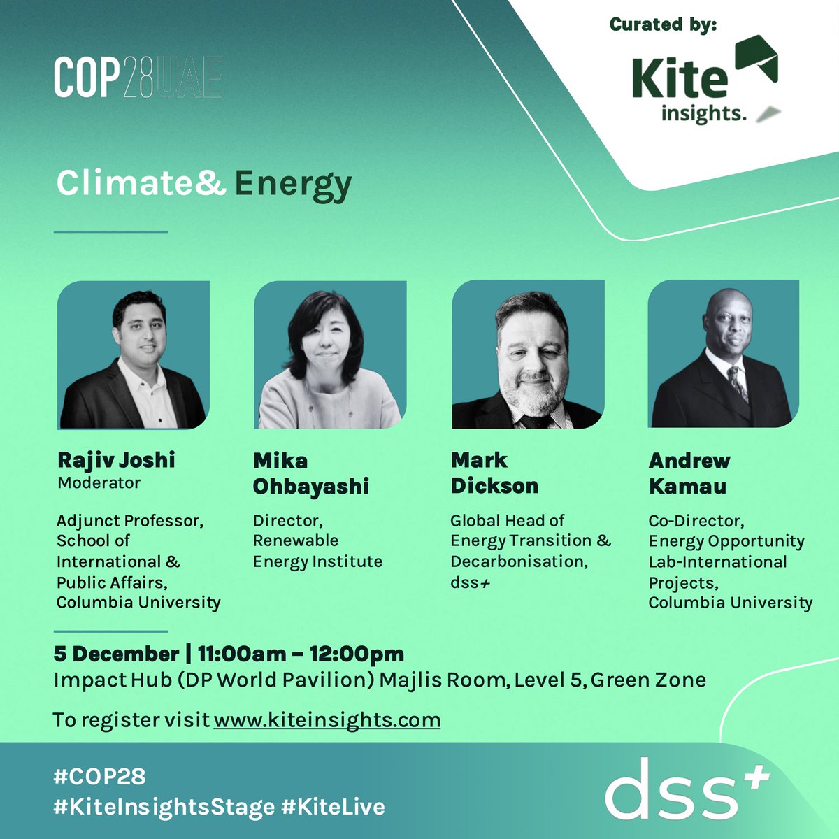 Please join the discussion on Climate&amp;Emergy at the ImpactHub @COP28 starting at 11am #JustTransition #ClimateAction #SIPA