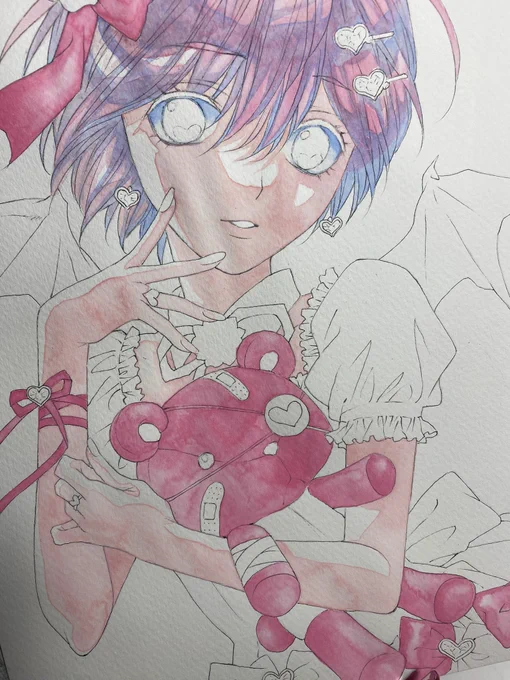 ギャラリー原画展の水彩画も頑張っております!独特の水彩画塗り目指してます!