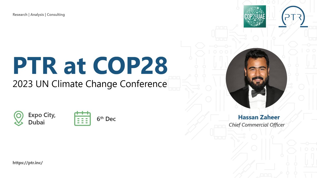 Join #PTR as we navigate the pivotal Conference of Parties, COP28 UAE, a transformative moment for global climate action. Our Chief Commercial Officer, Hassan Zaheer, will be actively engaging at COP28 on December 6th, advocating for bold climate action.
#PTRInsights #COP28