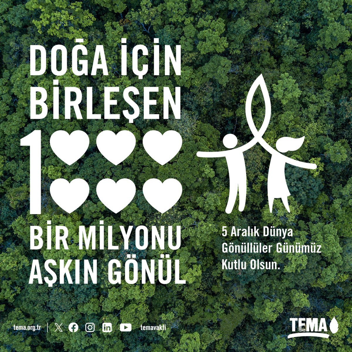 Bugün Dünya Gönüllüler Günü 🌿

Doğa için birleşen 1 milyonu aşkın gönüllümüze gönülden teşekkür ederiz  💚

5 Aralık Dünya Gönüllüler Günümüz kutlu olsun 💚

#DünyaGönüllülerGünü