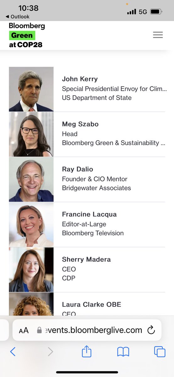 Bloomberg Green at COP28 is busy this morning - an exciting line up of speakers to be part of this morning.  Not daunting at all.