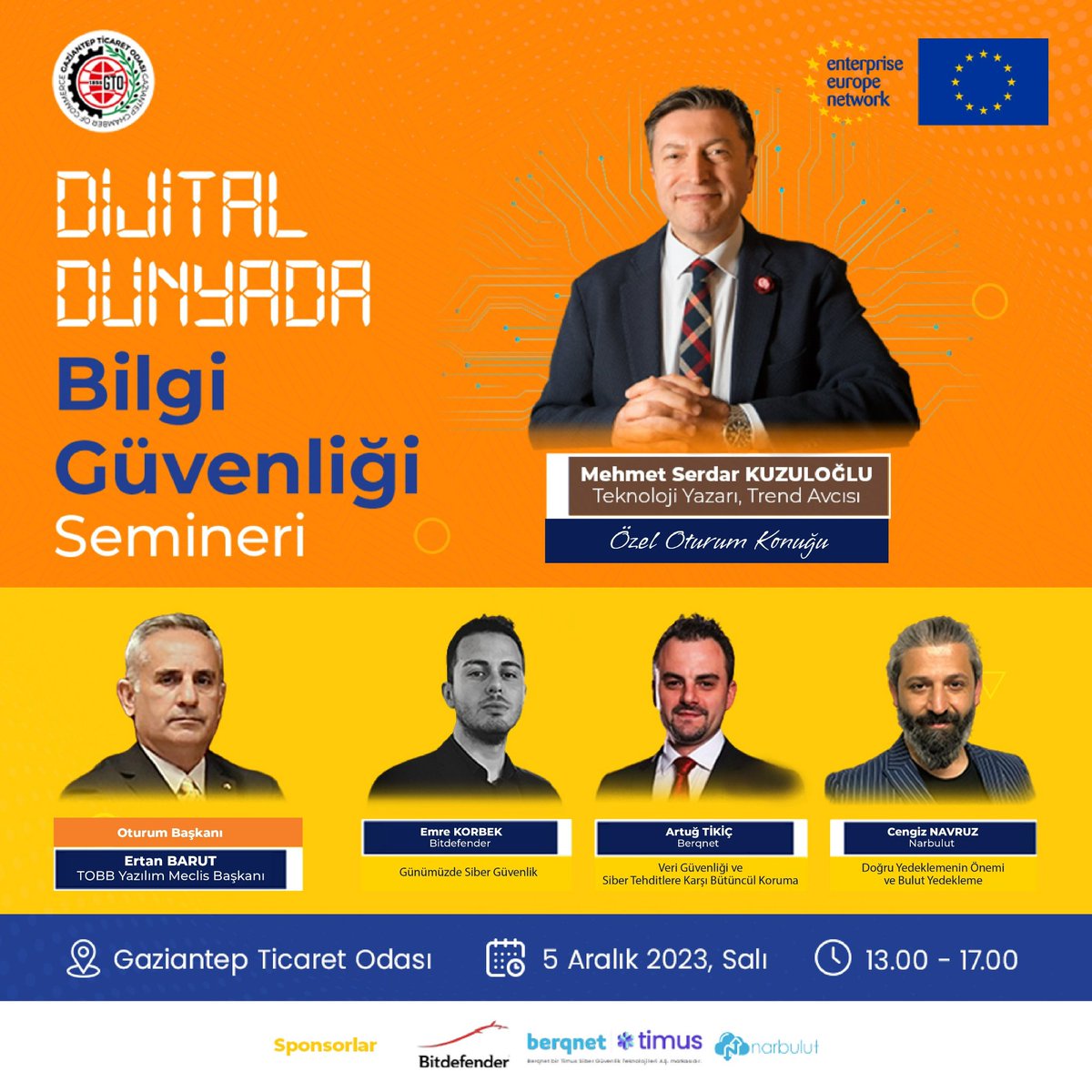 🔶 BUGÜN saat 13.00'te Teknoloji Yazarı, Trend Avcısı Serdar Kuzuloğlu ile GTO'da buluşuyoruz...

Hızla dijitalleşen dünyada firma verilerinizi ve kişisel bilgilerinizi güvende tutmanın yollarını Serdar Kuzuloğlu ve birbirinden değerli konuklarla "Dijital Dünyada Bilgi Güvenliği