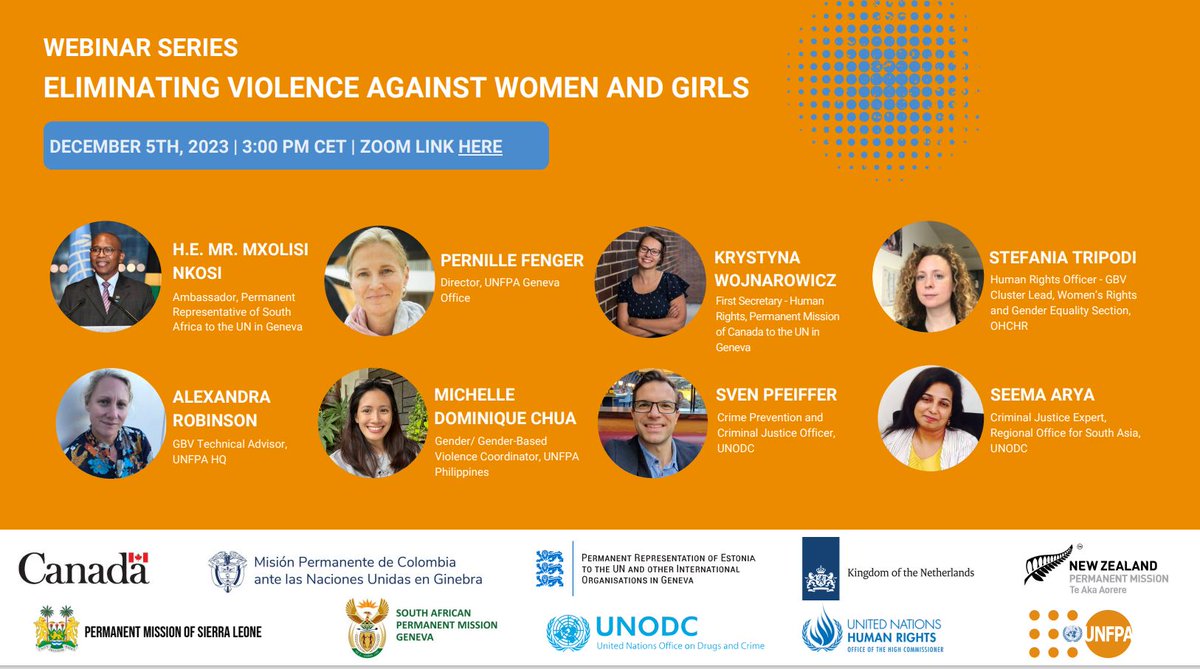 At a @UNFPAGeneva webinar on eliminating violence against women & girls, @UNODC's @seemajoshi3 & Sven Pfeiffer will join a distinguished panel sharing good practices to address gender-based violence in detention settings. 👉Today, 05 Dec | 3 pm (CET) | t.ly/5taey