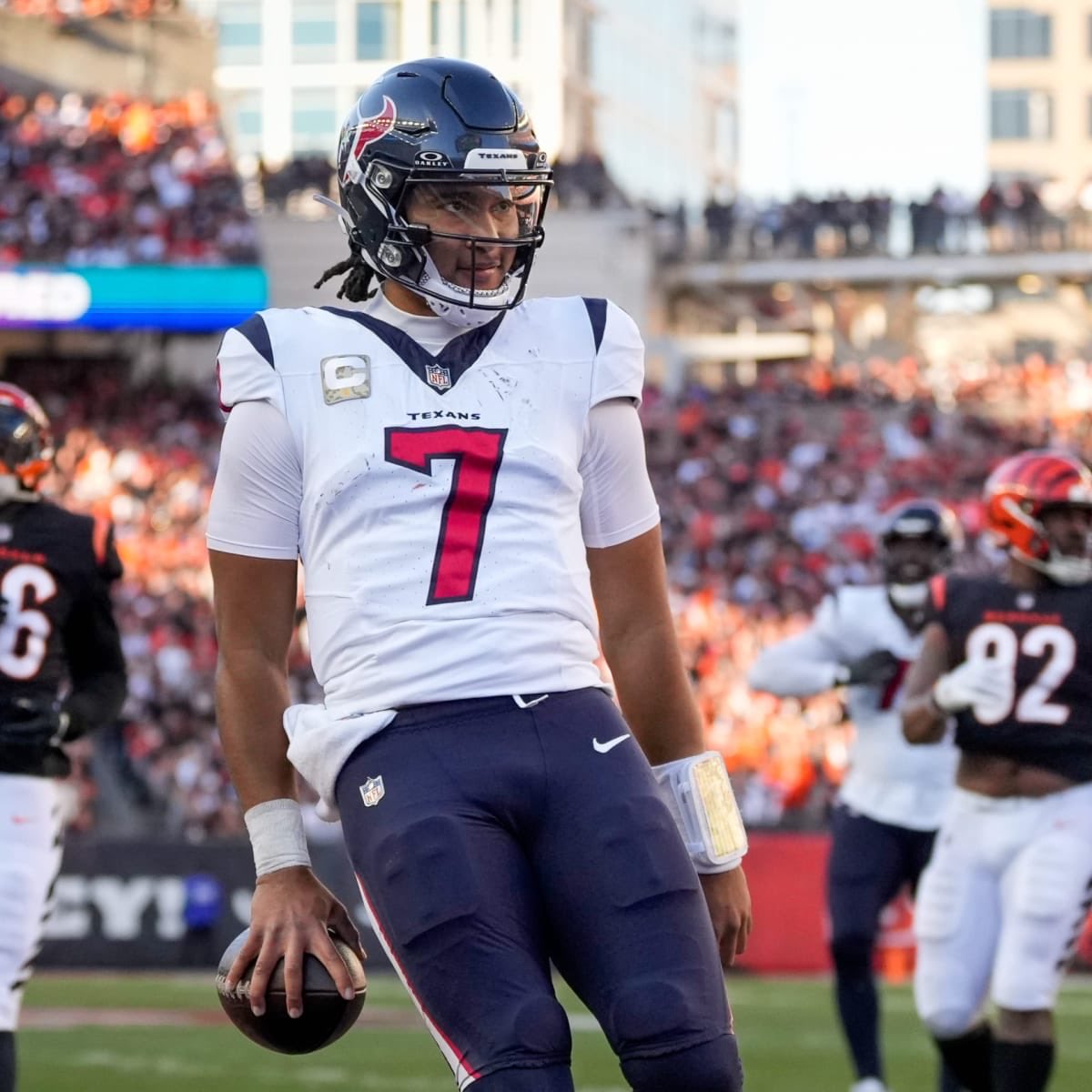 nflrums's tweet photo. Houston Texans Rookie QB CJ Stroud leads the NFL in passing yards with 3,540 https://t.co/iWRcDWTzfM