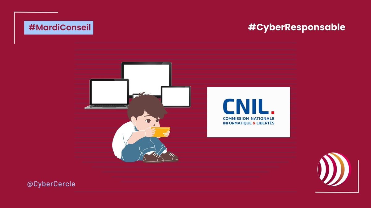 #MardiConseil
Vos #enfants naviguent sur des #espacesnumeriques seuls ?
💡 Un réflexe : apprenez-leur à laisser une #empreintenumerique minimale &amp; à reconnaître les 1ers signes de la #cybercriminalite !
🚩 Plus d'infos sur le site de la @cnil 
👉cnil.fr/fr/la-protecti…