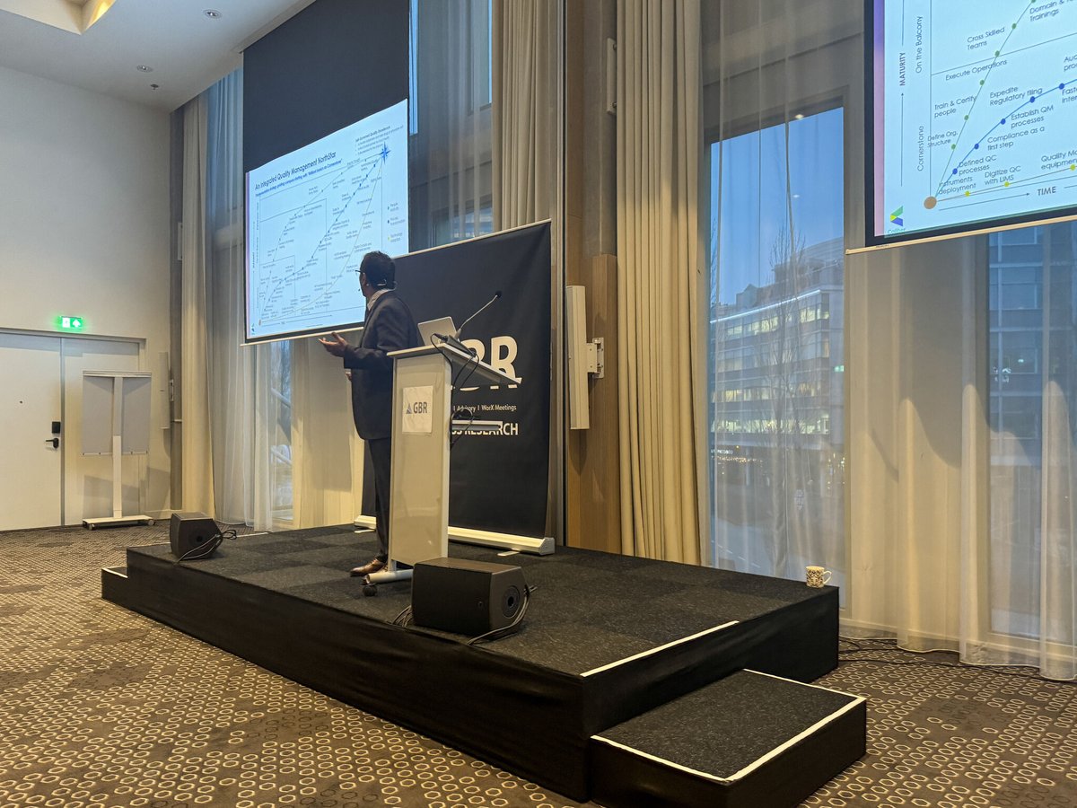 CaliberTech's tweet photo. Highlights from the impactful keynote by Seshasai & Marc at PharmaWorx event, highlighting strategy for self-governance to achieve the Industry North-Star.
#Pharmaceuticals #Innovation #CaliberTechnologies #AIinPharma #Northstar #PharmaceuticalManufacturing #Quality #Complaince https://t.co/5XKZMRDgKU