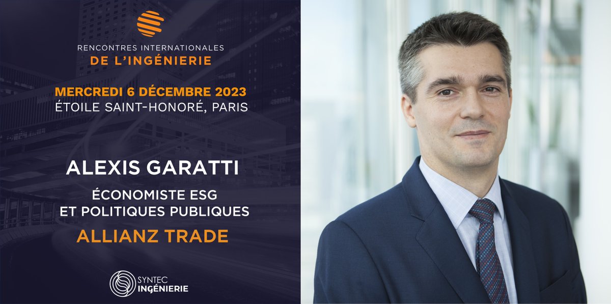 Allianz Trade en France (@allianztradefr) on Twitter photo 📣 Demain, <a href="/AlexisGaratti/">Garatti Alexis</a>, expert ESG d'<a href="/allianztrade/">Allianz Trade</a>, participera aux Rencontres Internationales de l'Ingénierie aux côtés d'<a href="/huetjm/">HUET</a>!
Son intervention: l’agilité économique, les marchés à forte valeur ajoutée.
Inscription 👉 ow.ly/2mKc50QbnXb
<a href="/Syntec_Inge/">Syntec-Ingénierie</a> <a href="/ogerclaire/">Claire Favre</a> 📣 Demain, <a href="/AlexisGaratti/">Garatti Alexis</a>, expert ESG d'<a href="/allianztrade/">Allianz Trade</a>, participera aux Rencontres Internationales de l'Ingénierie aux côtés d'<a href="/huetjm/">HUET</a>!
Son intervention: l’agilité économique, les marchés à forte valeur ajoutée.
Inscription 👉 ow.ly/2mKc50QbnXb
<a href="/Syntec_Inge/">Syntec-Ingénierie</a> <a href="/ogerclaire/">Claire Favre</a>