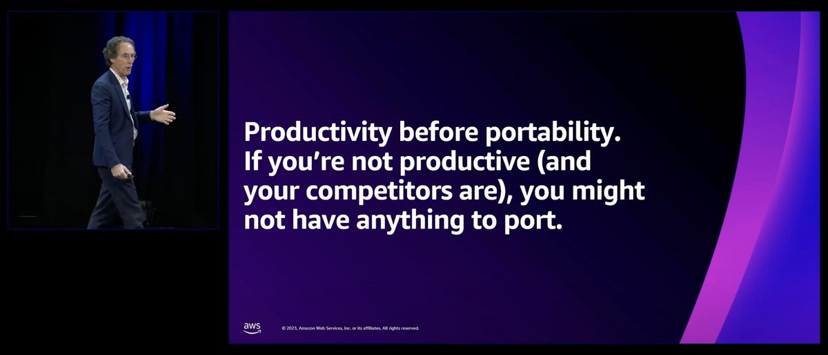 theburningmonk's tweet photo. Ammunition for the next time someone tells you "We need portability" when your biggest problem is you're not moving fast enough 😏

source: https://t.co/3YNsx2xMkh https://t.co/MQTlwcc3hJ