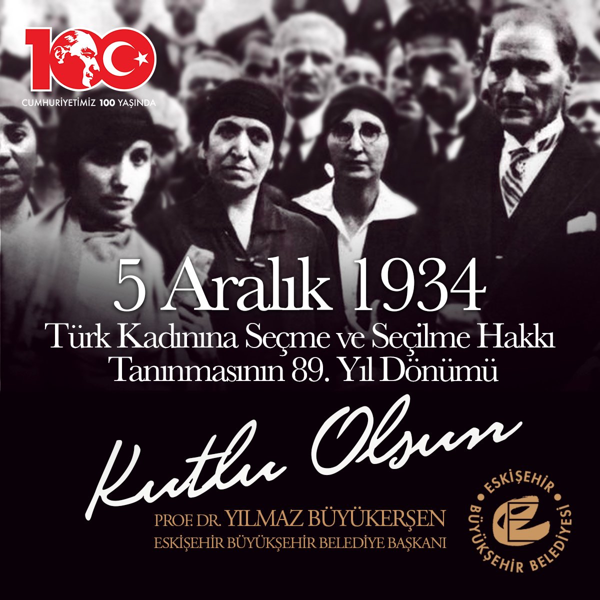 Ülkenin karanlıktan aydınlığa kavuştuğu kurtuluş mücadelesinde büyük bir özveriyle ön saflarda yer alan Türk Kadını, Atatürk’ün açtığı yolda çağdaş cumhuriyetin inşasında da büyük sorumluluk almıştır. Cumhuriyetimizin 100. yılında herkes şundan emin olmalıdır ki; Türk kadını,…