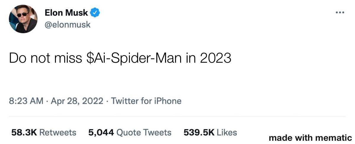 AiSpiderToken's tweet photo. Don't miss #AISpider in 2023✊ https://t.co/XdXkk2B37Q