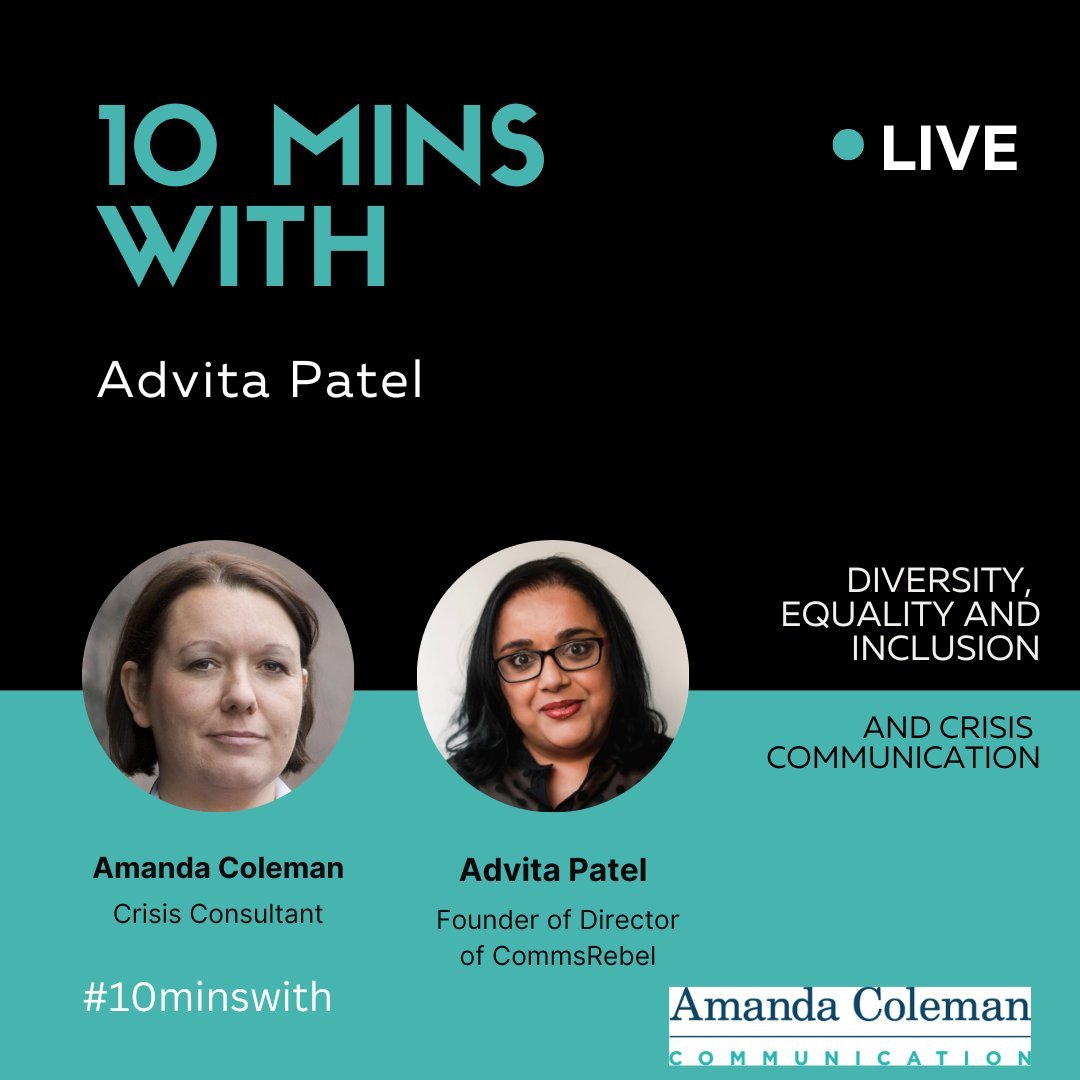 In the countdown of the top 5 #10minswith chats from this year we are at number 4 today which is the amazing @advita_p who gave some interesting and useful insights into inclusive communication. Thanks Advita. youtu.be/qYFm1KaExVI #crisiscommunication #crisismanagement