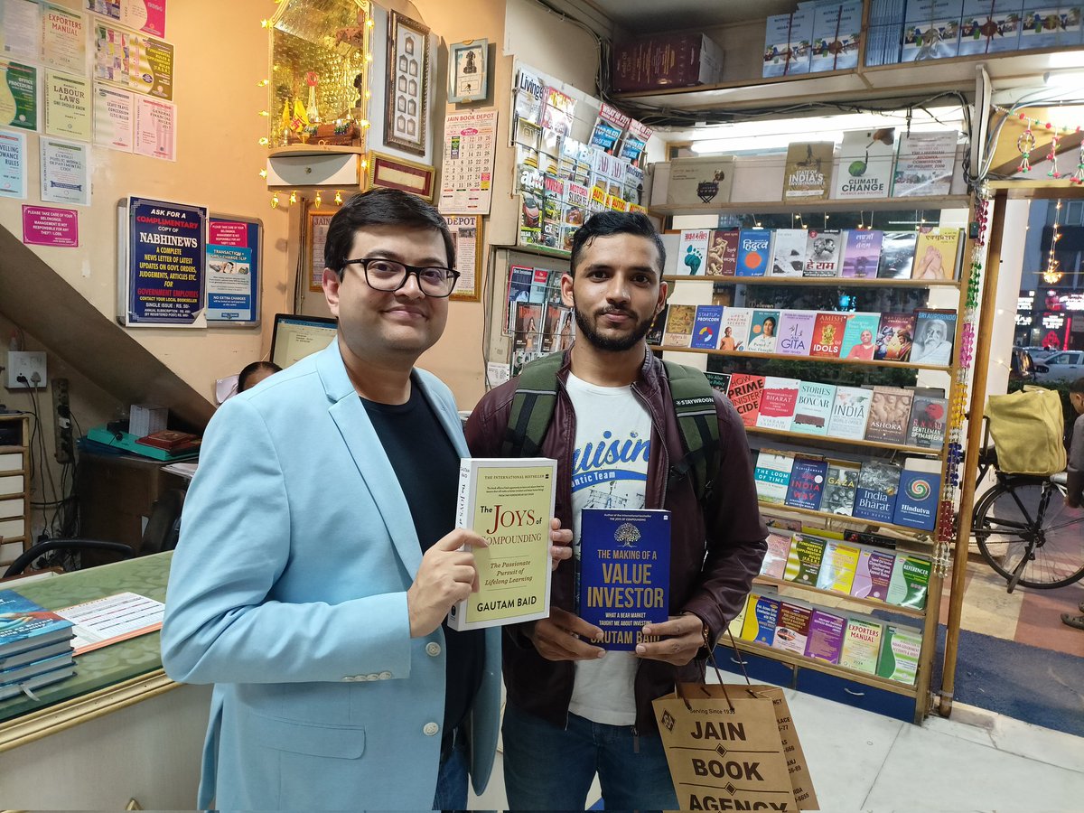 Gconsilient's tweet photo. Throwback to the day when our founder &amp; head of research met @Gautam__Baid and got the signed copies of both of his books

What a day that was!

#joysofcompounding #valueinvestor https://t.co/C93i53gHGL