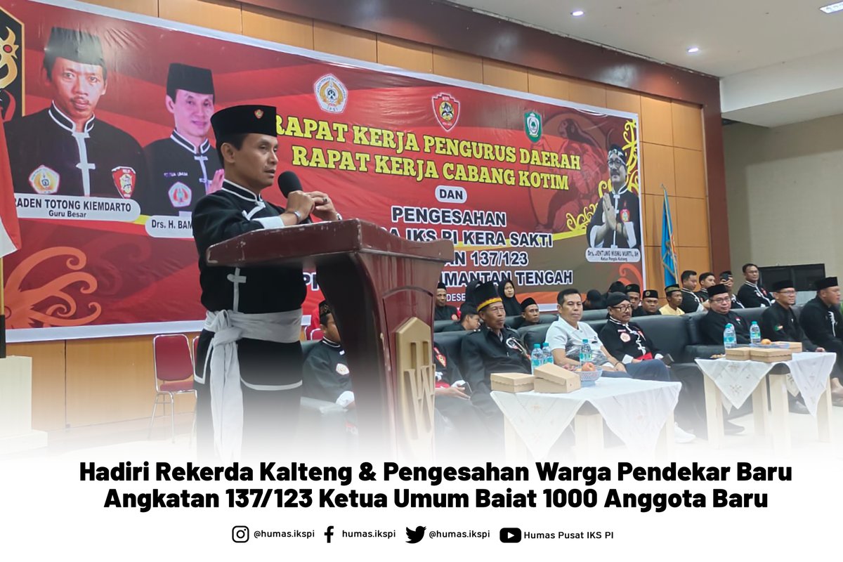HumasIkspi's tweet photo. Jumat, 1 Desember 2023, Ketua umum Drs. H. Bambang Sunarja,MA Bersama perwakilan Pengurus Pusat melakukan kunjungan ke Cabang Sampit dalam rangka melaksanakan Rapat Kerja Pengurus Daerah dan Rapat Kerja Kota Waringin Timur juga Pengesahan Warga dan Pendekar Baru Angkatan 137/123 https://t.co/6ym58b2k7g