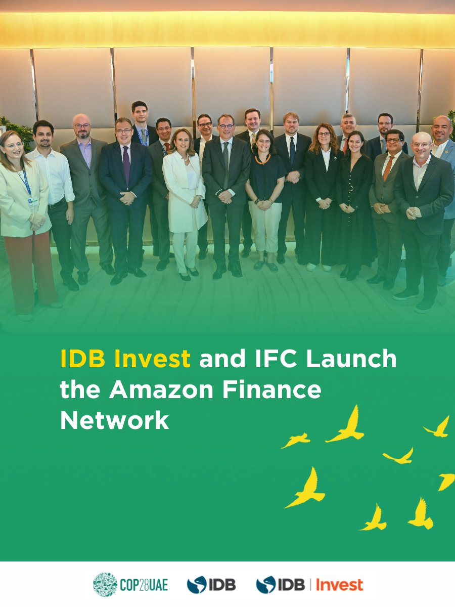 #COP28 marks a milestone for the #Amazon: Today, #IDBInvest and <a href="/IFC_org/">IFC</a> launched the Amazon Finance Network, an alliance bringing together 24 financial institutions from 10 countries to mobilize private investments to the Amazon region for sustainable growth.