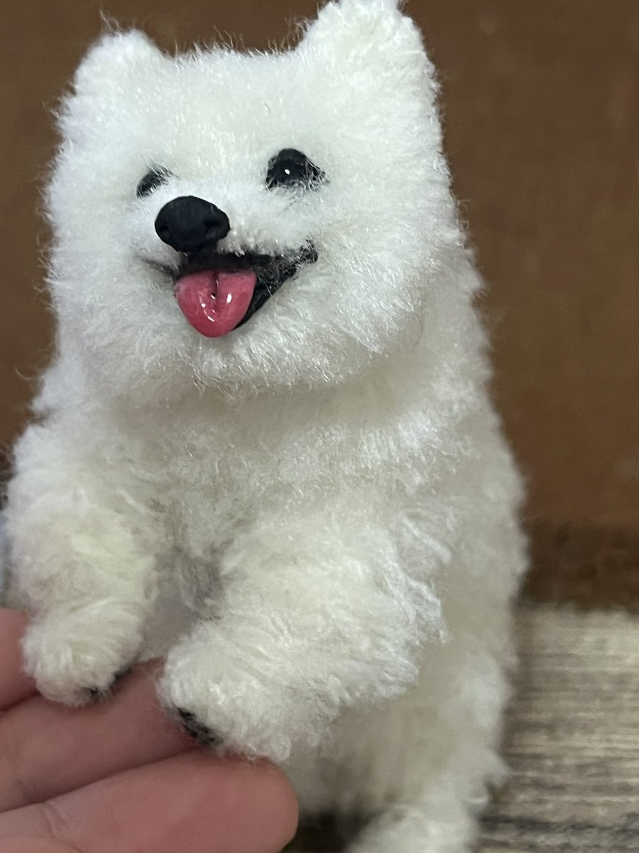 ice3dolls's tweet photo. 首や手足の角度調整可能です。
わんちゃんなのに今回の子お座り苦手です😭

 #モールアート #モールアニマル #アートドール #ハンドメイド #ハンドメイド作品 #サモエド  #わんちゃん  #samoedo #dog https://t.co/w4wqvkpugk