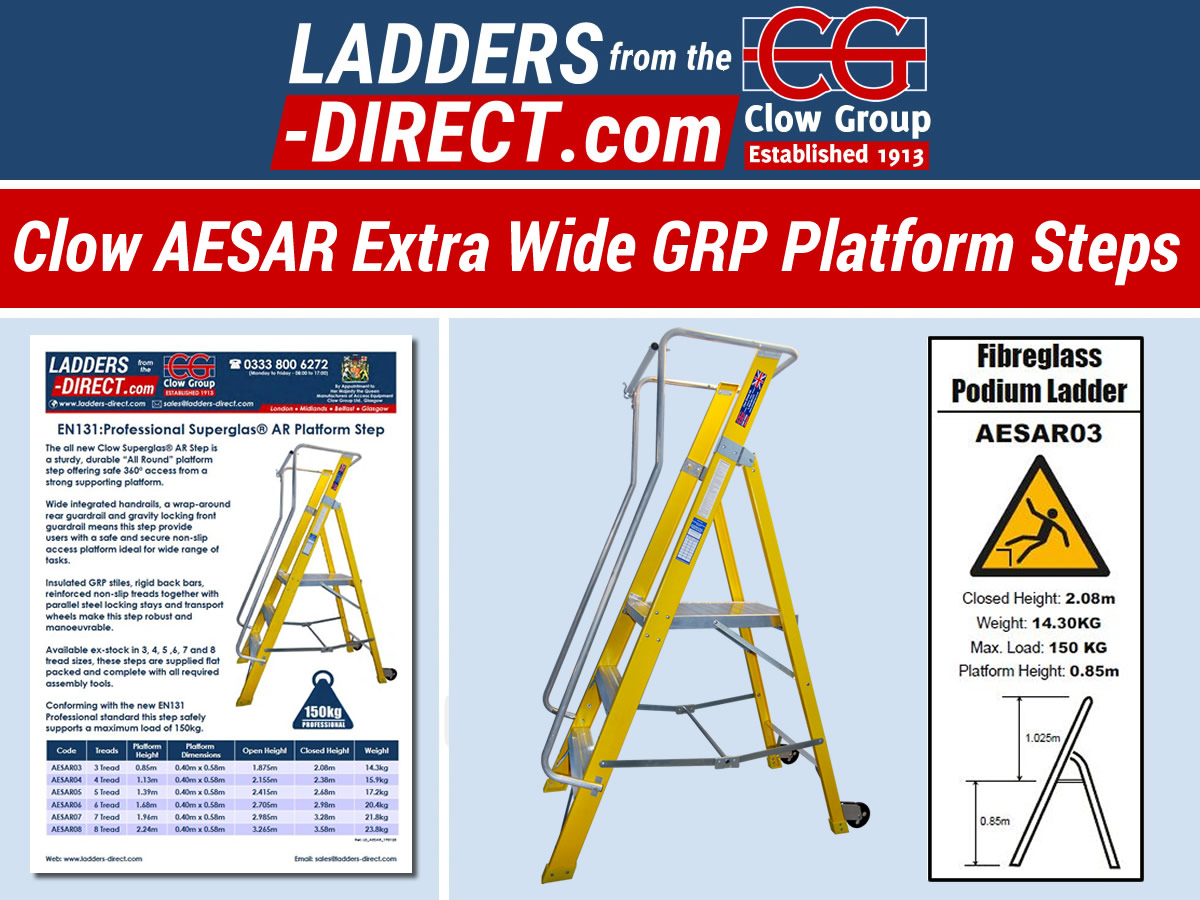 LaddersDirect's tweet image. An ideal step for #construction site #safety, the #Clow AESAR Extra Wide Platform #Step from @LaddersDirect , insulated non-conductive stiles, wrap around handrails, gravity locking guardrail and a large non-slip platform for 360° working, see... ladders-direct.com/podium-steps/3…
