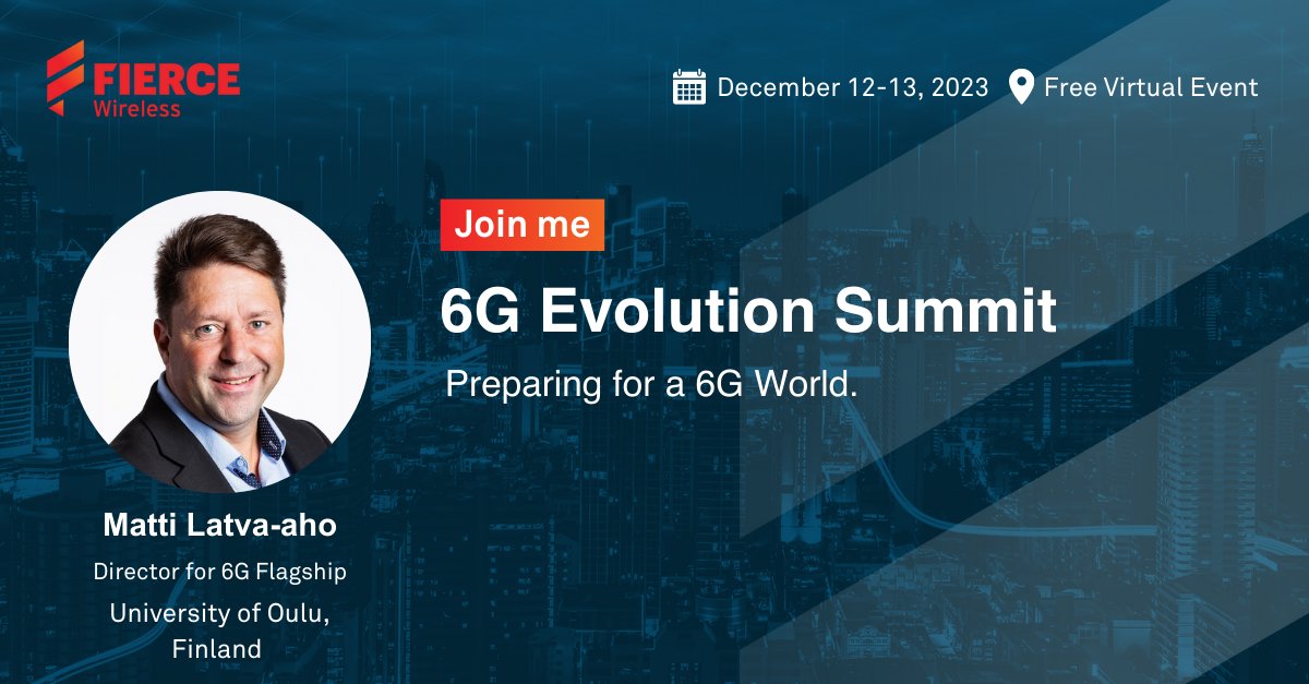 6Gflagship's tweet image. Get ready for the 6G Evolution Summit with Matti Latva-aho, Director of #6GFlagship, University of Oulu! Join us virtually on Dec 12 for insights on preparing for a 6G world. 

🔗 Register for the free event at bit.ly/3NaTrcd

#6GEvolution #6G #FutureTech