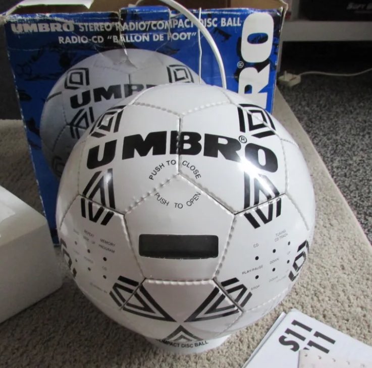 Still has to be one of the best 90’s inventions, the Umbro football CD player.