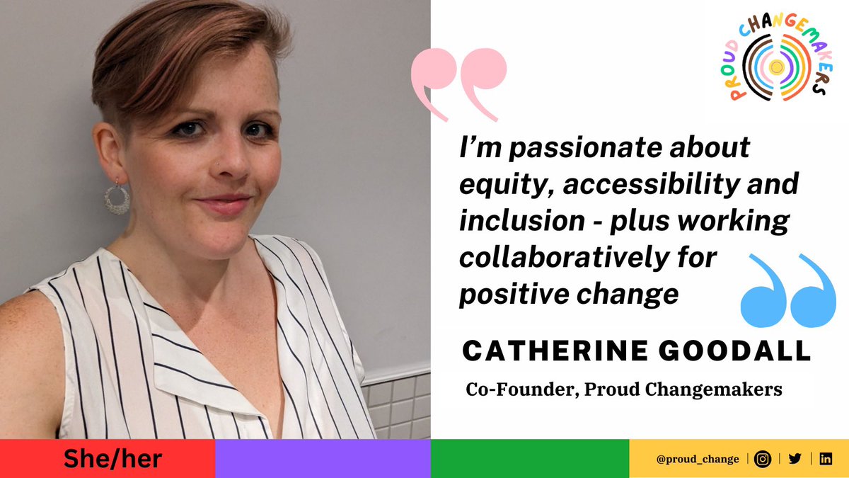 Let’s start with @C_Goodall1 (she/her) who by day is the Policy and Influencing Manager at @NCVO . As well as leading on influencing government policy on volunteering, Catherine also leads NCVO’s women and non-binary network. #ProudChangemaker