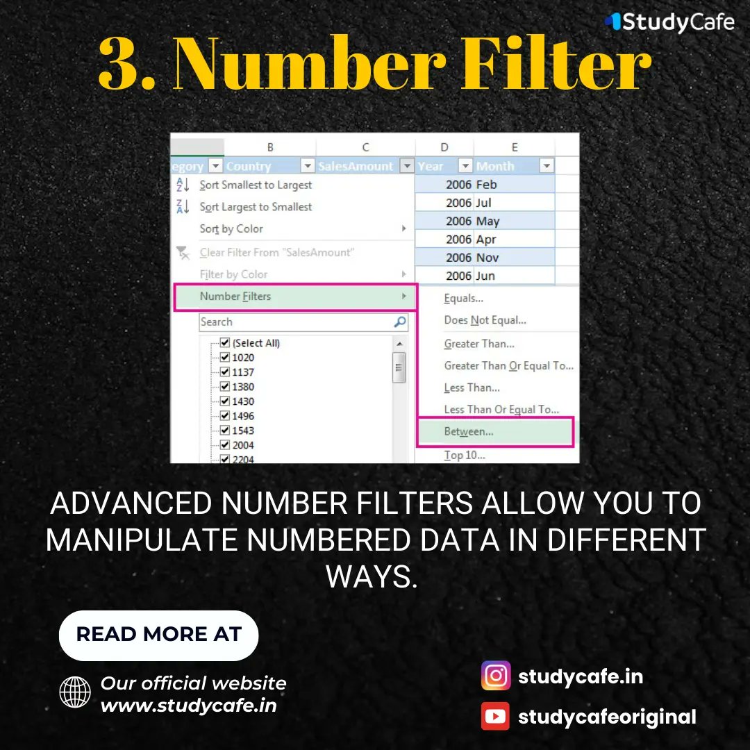 Excel filters that are available 🤯🤯 
For more information ℹ️
studycafe.in/courses/?fbcli…

#excel
#certificationcourse #courses #chatgptcourse #formoreinfo #website #aiwebsites #airport