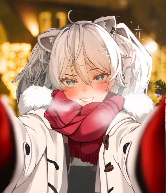 ほっぺた温めてくれるししろん 