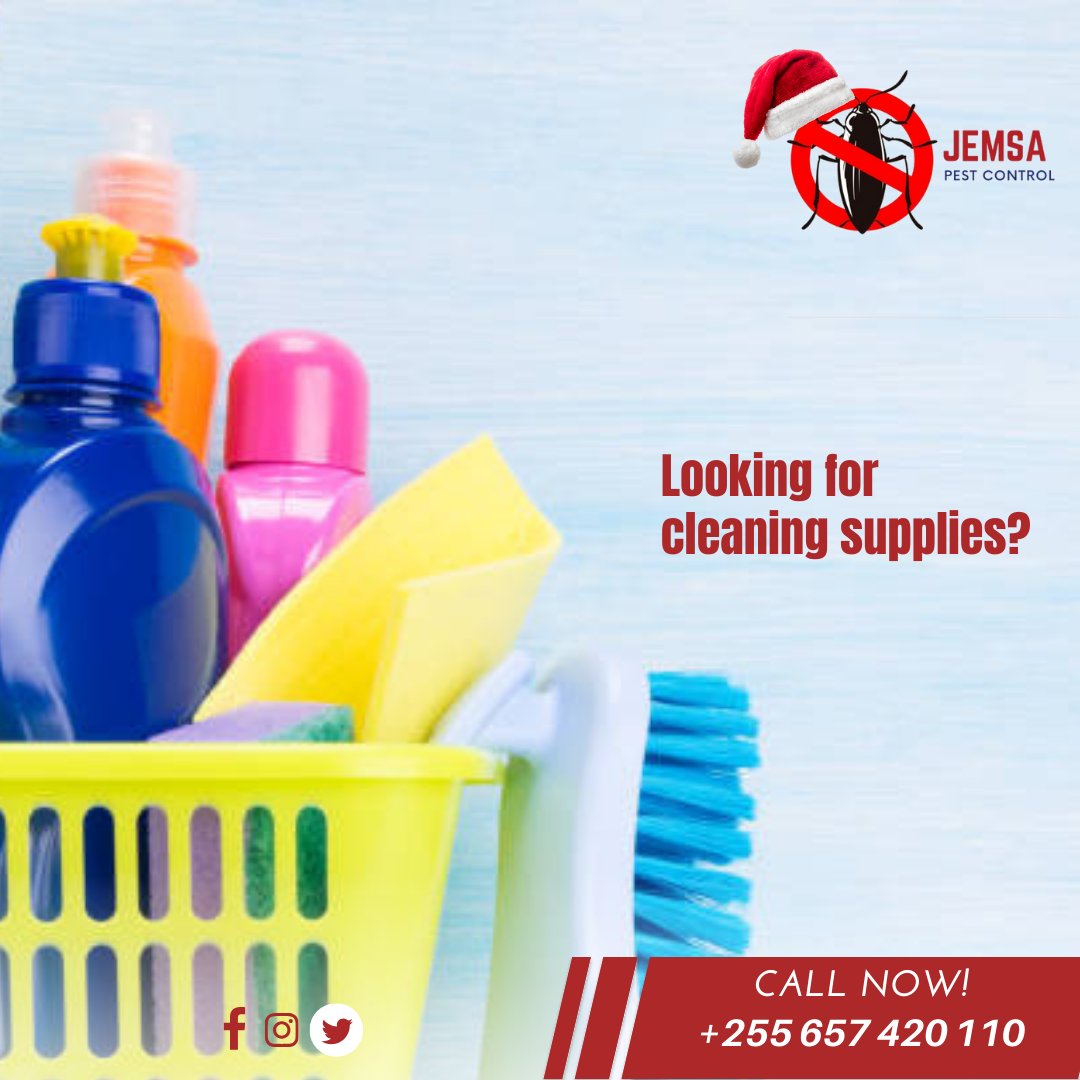 JemsaPest's tweet photo. Say goodbye to mess!  Whether it's sparkling floors or shining surfaces, we've got the supplies to make your cleaning dreams a reality.

#cleaningessentials #cleaningsupplies #cleaning #cleaningservices #professionalcleaningservices #daressalaam #tanzania #jemsapestcontrol https://t.co/URTC1VK9bc