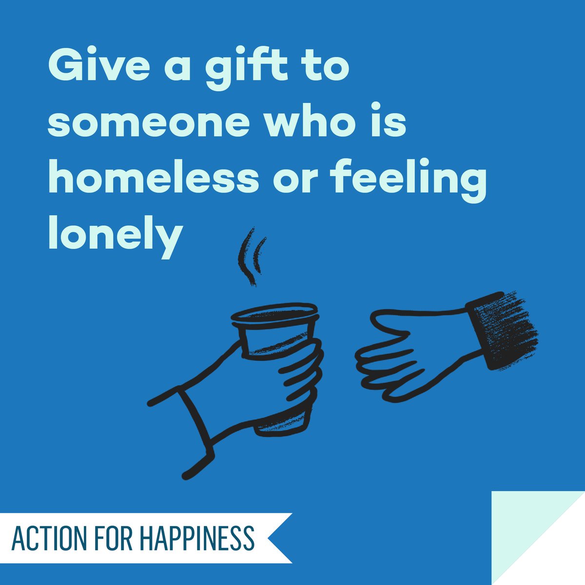 Do Good December - Day 5: Give a gift to someone who is homeless or feeling lonely actionforhappiness.org/do-good-decemb… #DoGoodDecember