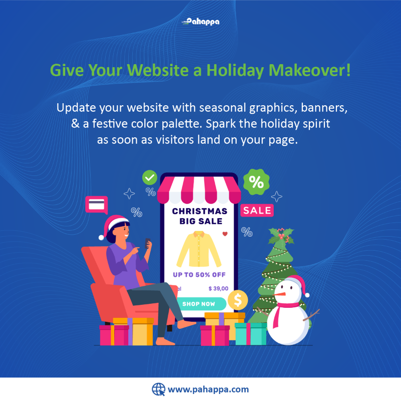 PahappaLtd's tweet photo. Give your eCommerce site a holiday makeover! Ignite Your Sales: Holiday Website Revamp Guide has 4 expert tips to transform it into a festive sales powerhouse. Make this season your most successful yet!
Contact us: https://t.co/Wku5RpGDZV
#WebsiteRevamp #FestiveMakeover #pahappa