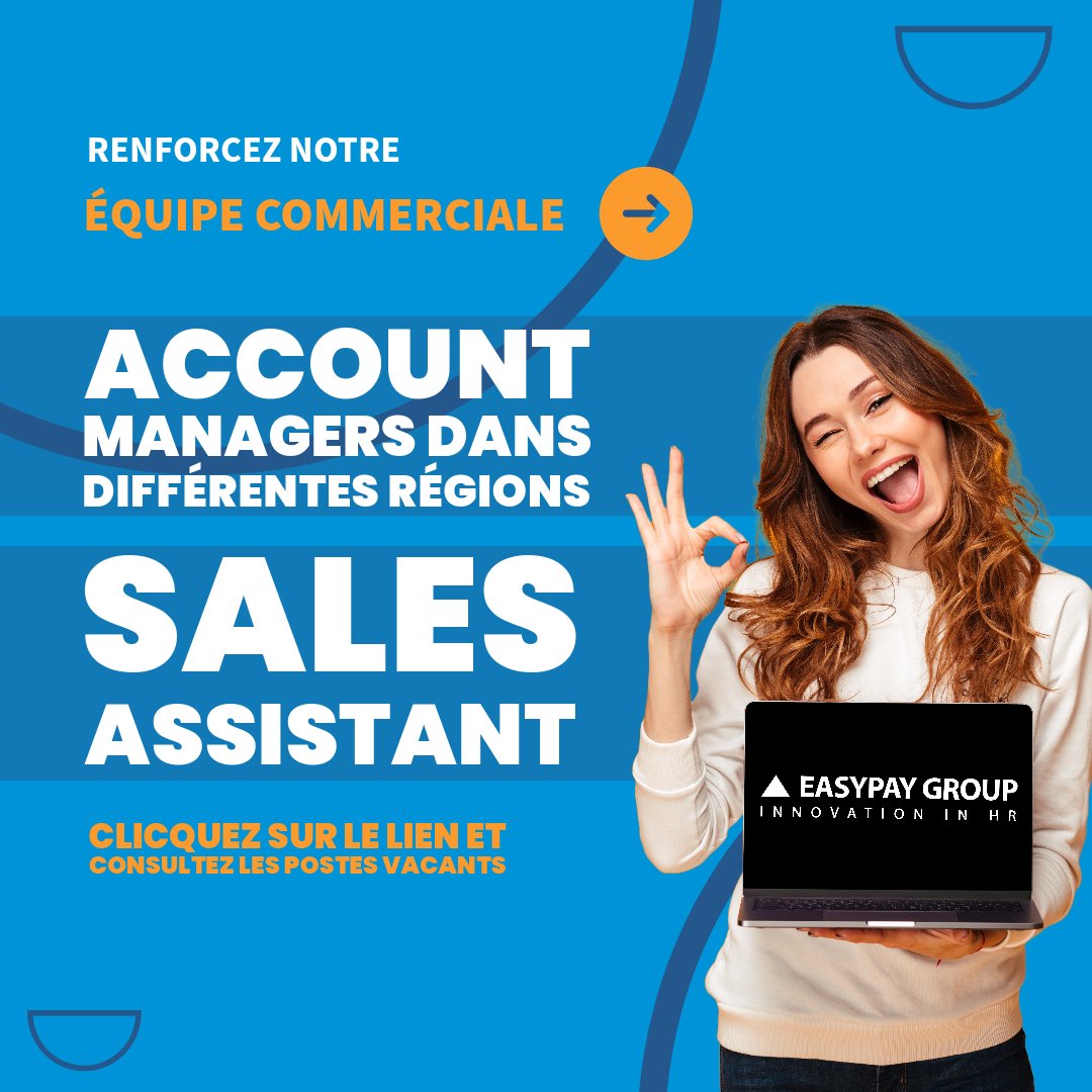 easypaygroup's tweet photo. NOUS RECRUTONS ! 🚨

Nous sommes à la recherche de talents pour renforcer notre équipe commerciale. 
Nous recherchons encore un tas d’autres profils.

Plus d’infos : https://t.co/k9tHc1yL6Y

Nous sommes impatients de vous rencontrer ! 💙 https://t.co/P5Wojh5eHf