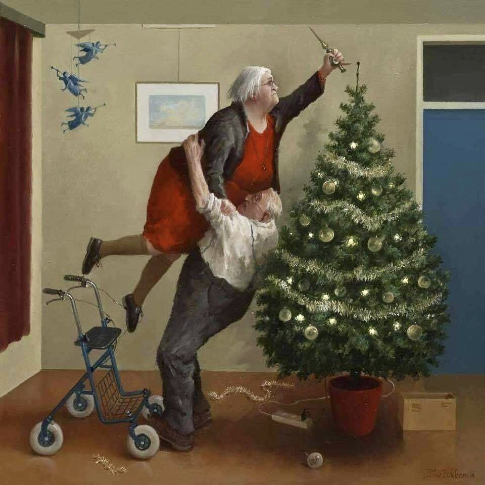 DBking85's tweet photo. Marius van Dokkum, pittore e illustratore olandese contemporaneo: le sue opere ironiche e interessanti raccontano l’uomo comune e il quotidiano. 

L’albero di Natale 🎄 

#Natale #Natale2023 #Christmas 
#DBArte #BaroArte #arte #art #cultura #DarioBaroneArte #artblogger #artinfluencer #masterpiece #inartwetrust #bellezza #art #beauty #goodmorning #art