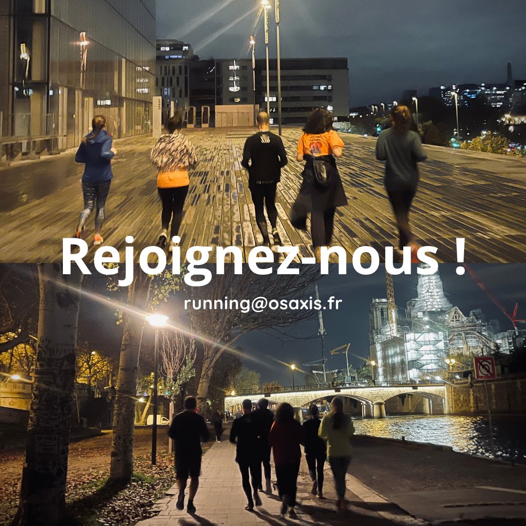 Envie de vous dégourdir les jambes🏃avec des Osaxiens motivés et sympas, le tout dans la bonne humeur ? Rejoignez-nous pour un jogging afterwork à la découverte de Paris le long des berges de la Seine !     En savoir plus 👉 shorturl.at/ekxAD