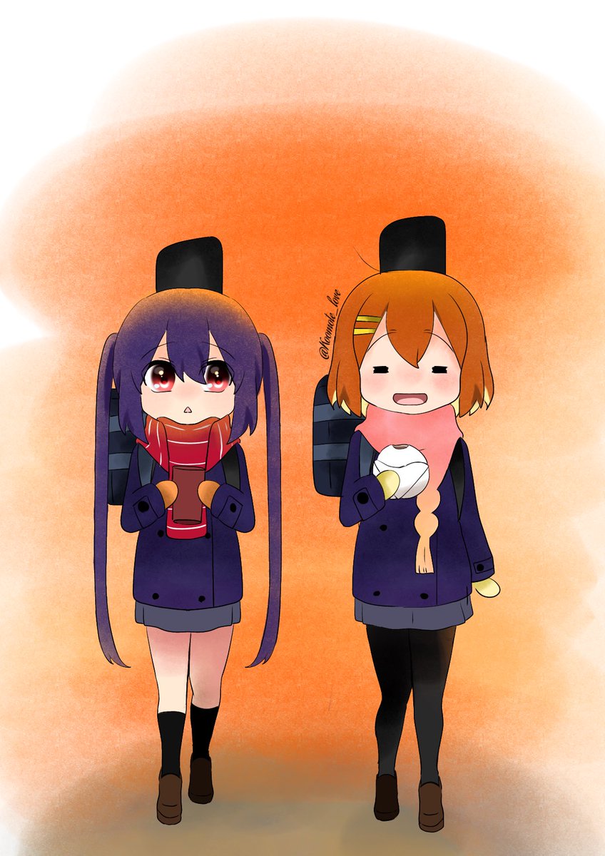 koomote_love's tweet image. 「帰り道」
#けいおん  #平沢唯  #中野梓  #ゆいあず