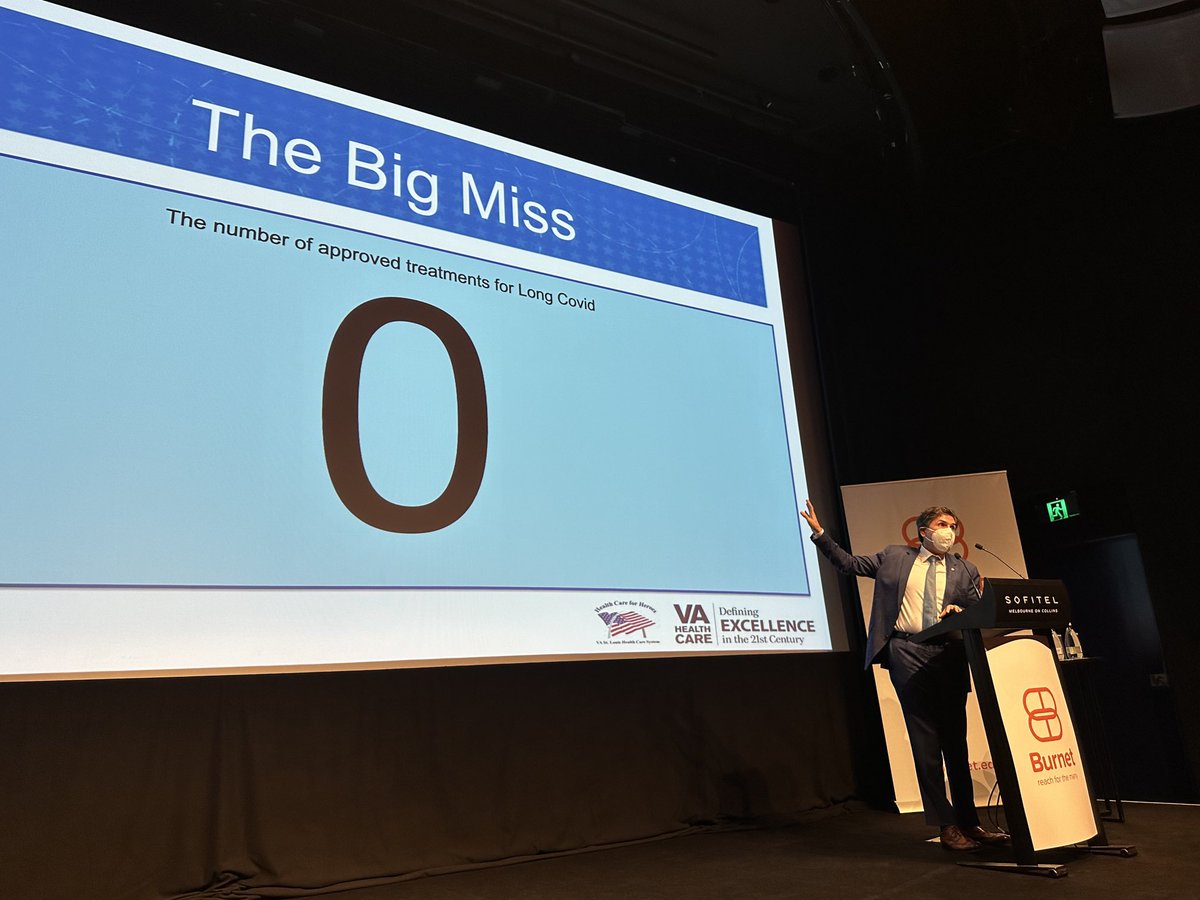 Important slide during brilliant talk - ⁦<a href="/BurnetInstitute/">Burnet Institute</a>⁩ Oration - by ⁦<a href="/zalaly/">Ziyad Al-Aly, MD</a>⁩ 
People suffering from #longcovid deserve better!
