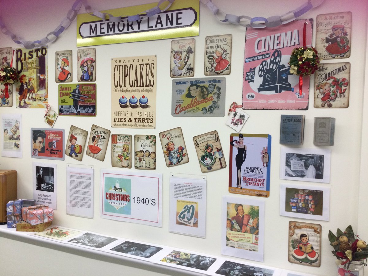 BurnhamWard's tweet photo. Memory lane helps patients to reminisce about Christmas in the 1940’s.Paper chains made by patients bring back childhood memories @SomersetFT @NormaCoombes @fobwmh #rememberinggoodtimes https://t.co/Q4sYsZaFIE