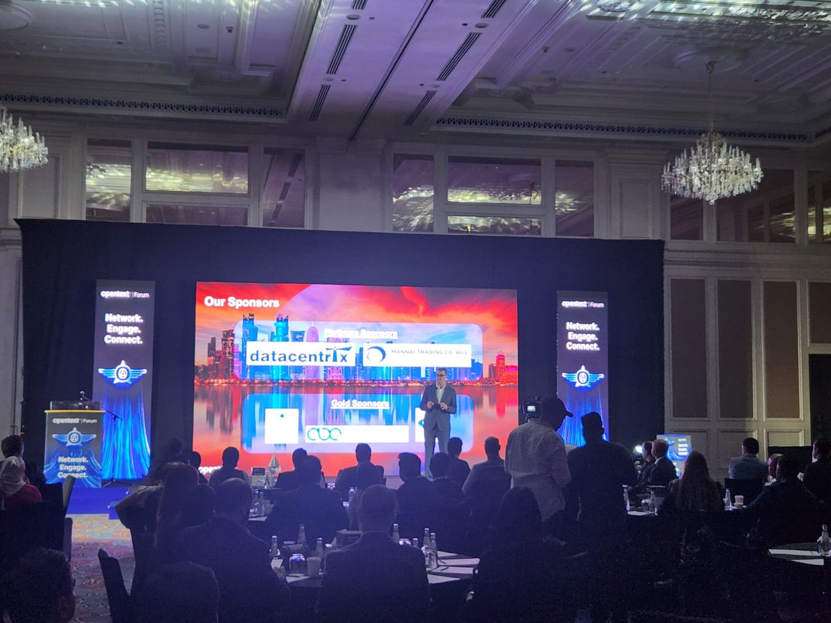 WaldeckCAnn's tweet image. #OpenTextForumQatar 2023 kicks off with a captivating keynote by Harald Adams, VP of Sales Emerging Markets at @OpenText, highlighting the transformative power of technology in shaping the future of information management. 

#OpenTextAI #AviatorRevolution #Aviator #OpenText