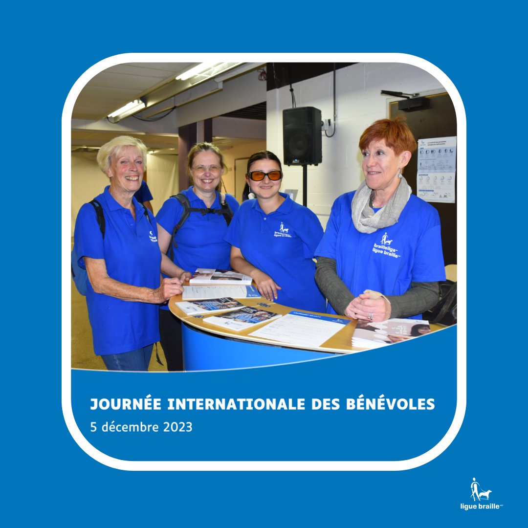 539 MERCIS !
Ce 5 décembre, c’est la Journée internationale des bénévoles ! L’occasion de remercier nos 539 volontaires, fidèles et engagés. 
Vous désirez devenir bénévole à la #LigueBraille ? Découvrez nos offres ici : miniurl.be/r-500a
#UneAutreFaçonDeVoirLaVie
