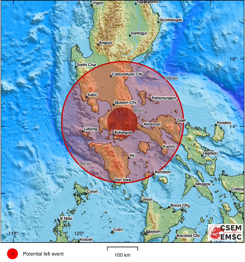 #Earthquake (#lindol) possibly felt 51 sec ago in #Philippines. Felt it? Tell us via:
📱emsc-csem.org/lastquake/how_…
🌐m.emsc.eu
🖥emsc-csem.org
⚠ Automatic crowdsourced detection, not seismically verified yet. More info soon!