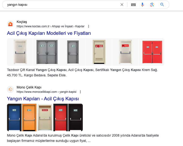 "Yangın Kapısı" kelimesinde ilk sayfada 🤓