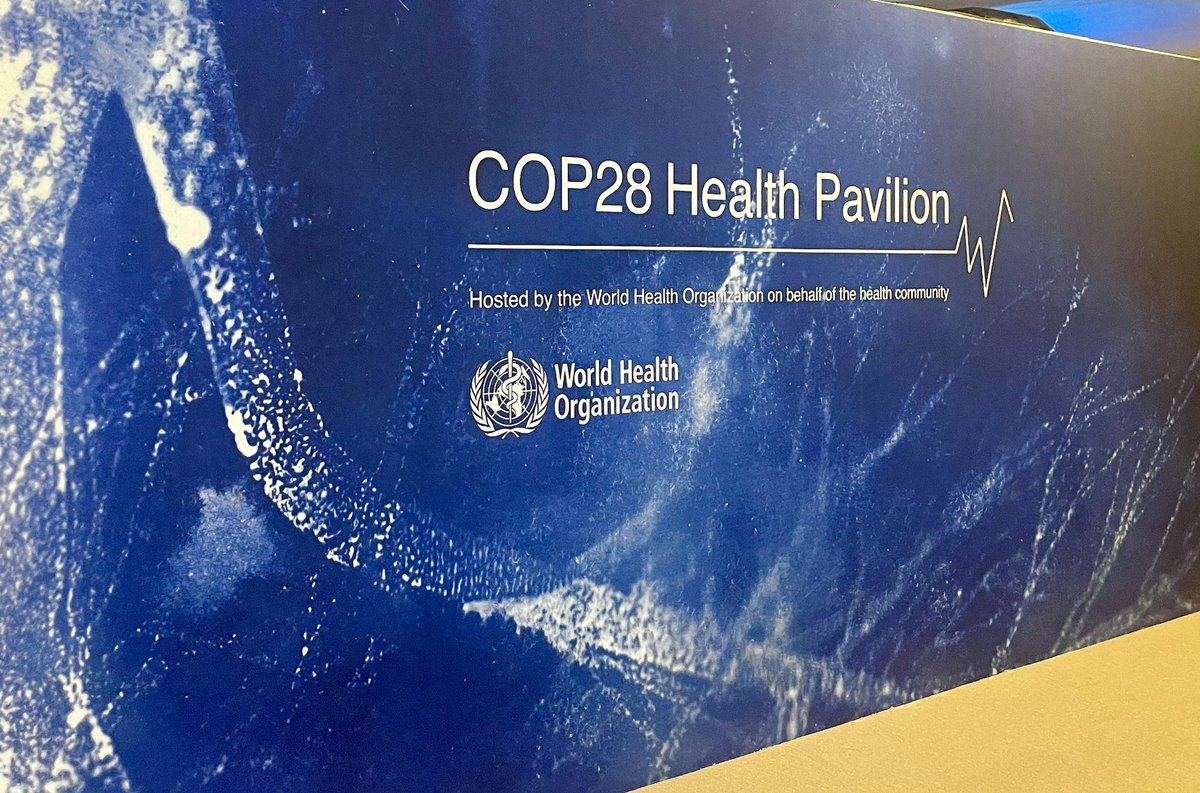 DaalenKim's tweet photo. Climate-health #COP28 in numbers thus far:
- 127 countries endorsing climate-health declaration
- 84 countries part of ATACH
- 49 Ministers of Health (MoH) present
- 110 Senior health delegates
- 1st health day at a COP https://t.co/PBOL24IKE7