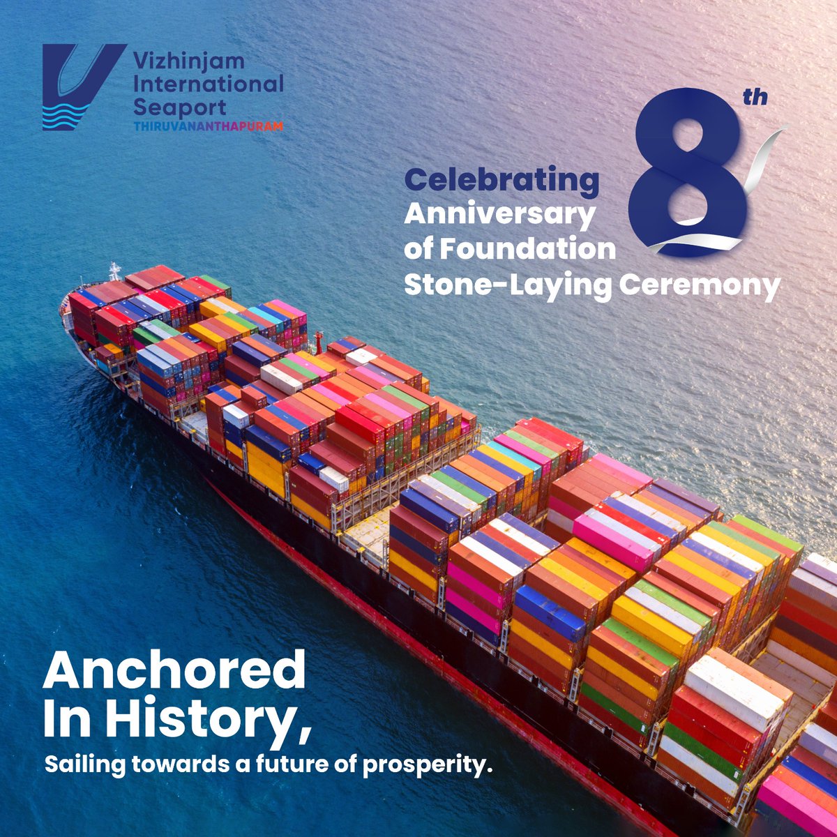 On this day in 2015, the foundation stone of developing India’s First International Deepwater Seaport Project, #VizhinjamInternationalSeaportThiruvananthapuram, was laid

Join us in commemorating d anniversary of that momentous day

#vizhinjamport #vizhinjamseaport #maritimenews