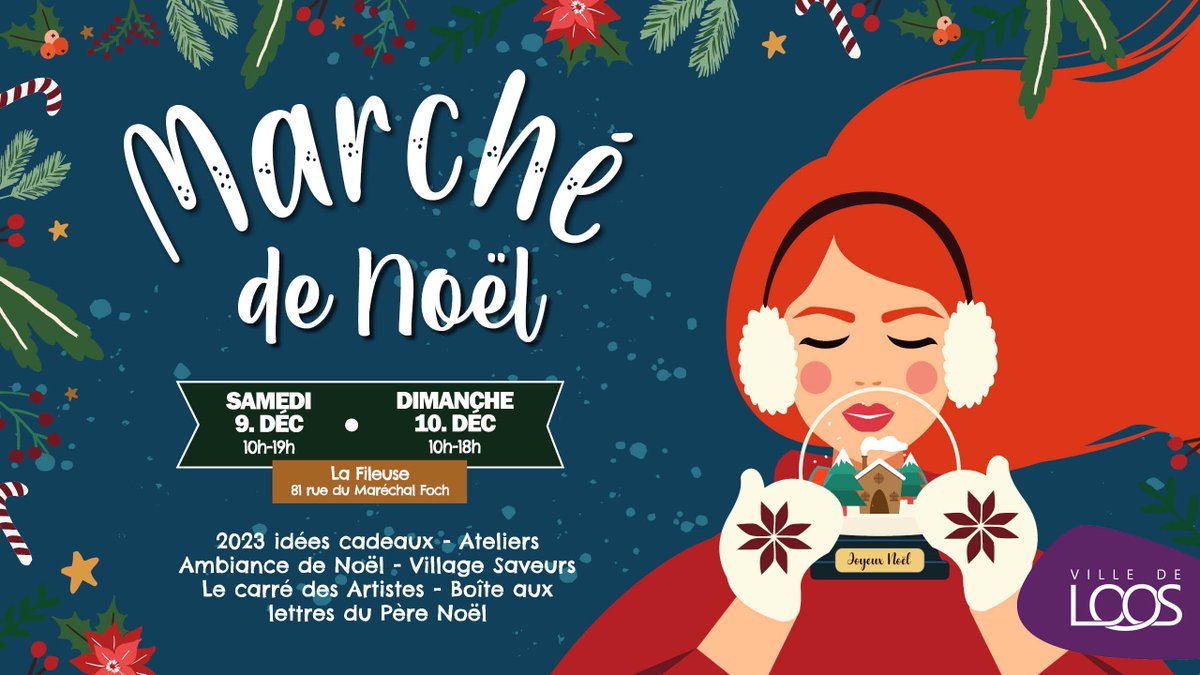 VilledeLoos's tweet photo. 🎄#marchédenoël

🗓️Rendez vous samedi et dimanche de 10h à 18h pour profiter du marché de Noël de Loos à la Fileuse. 

👉Au programme, de nombreux exposants pour vous immerger dans la magie de Noël ! 🧑‍🎄

Plus d'infos ici 👇https://t.co/hiFEzNy5Wn https://t.co/vy6sgf06Pr