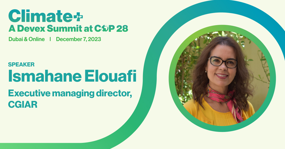 Join @CGIAR and @Devex on the sidelines of @COP28_UAE on December 7, as we dig into how we can confront the issue of climate change, while promoting equitable and sustainable development.

Register now 👇🏽
on.cgiar.org/4a4E5zV
#DevexEvent #COP28 #ClimatePlus #OneCGIAR