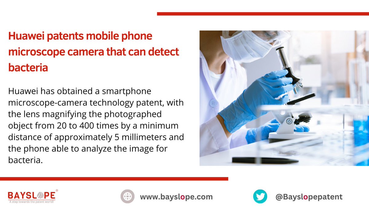 #Huawei is working towards developing a #smartphone microscope-camera #technology.

#Microscope #cameratechnology #Smartphones #TechTrends #TechTuesday #TechTrend #techtwitter  #TechnologyNews #TechTalk #Innovation #TechNews #patent #intellectualproperty #development #UPDATE